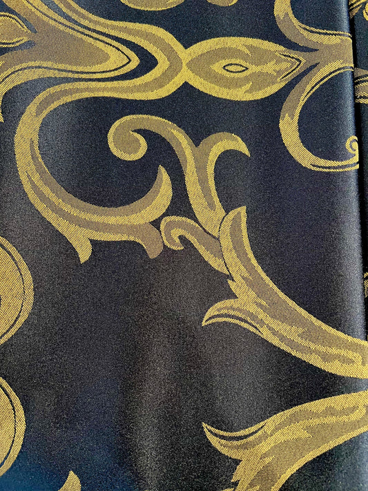 Black with Gold Baroque Jacquard