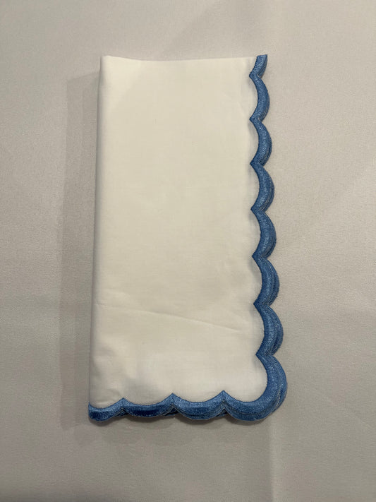 Azure Scallop Cotton Napkin