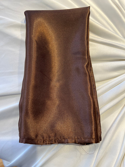 Brown Hemmed Satin